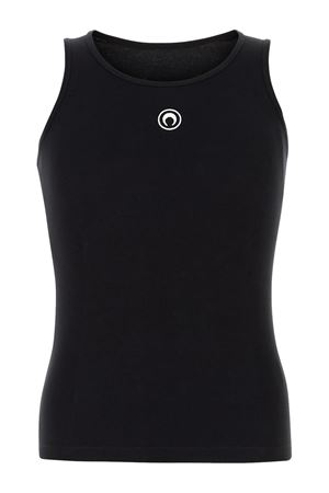 Canotta Moon Logo a coste nero MARINE SERRE | MTT081ACJER0011BK99